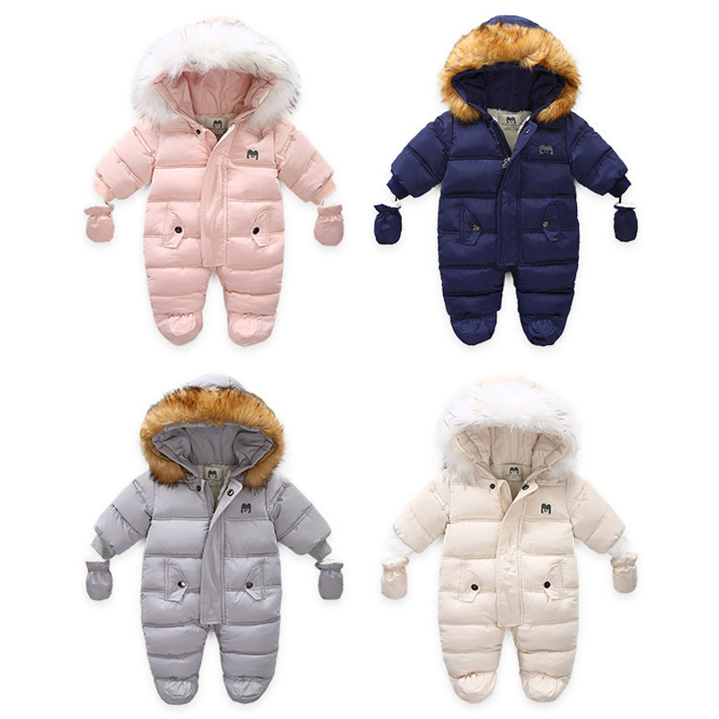 Newborn Baby Rompers Winter Long Sleeve Soft Fleece Warm Jumpsuits for 6-18 Months
