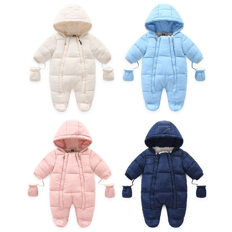 Newborn Baby Rompers Winter Long Sleeve Soft Fleece Warm Jumpsuits for 6-18 Months