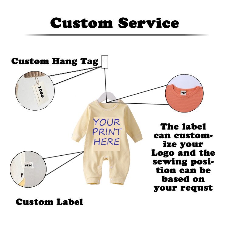 Wholesale Custom Design Bamboo Romper Baby Infant Boy Girl Long Sleeve White Cotton Baby Clothes Manufacturing Baby Rompers