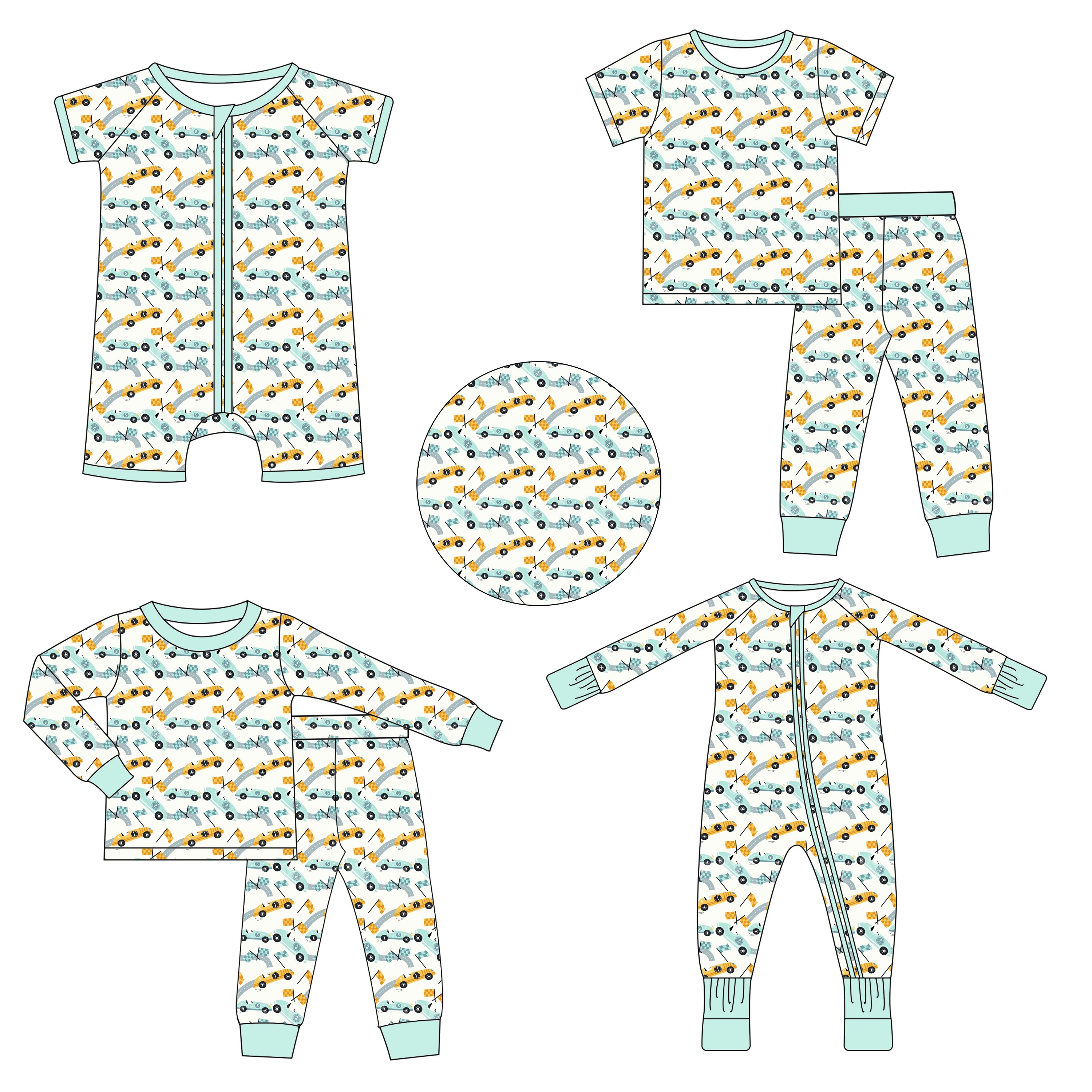 RTS Baby Toddler Newborn Infants Boys Short Sleeve Bamboo Zippy Duck Call Camo Children Boutique Zip Closure Rompers