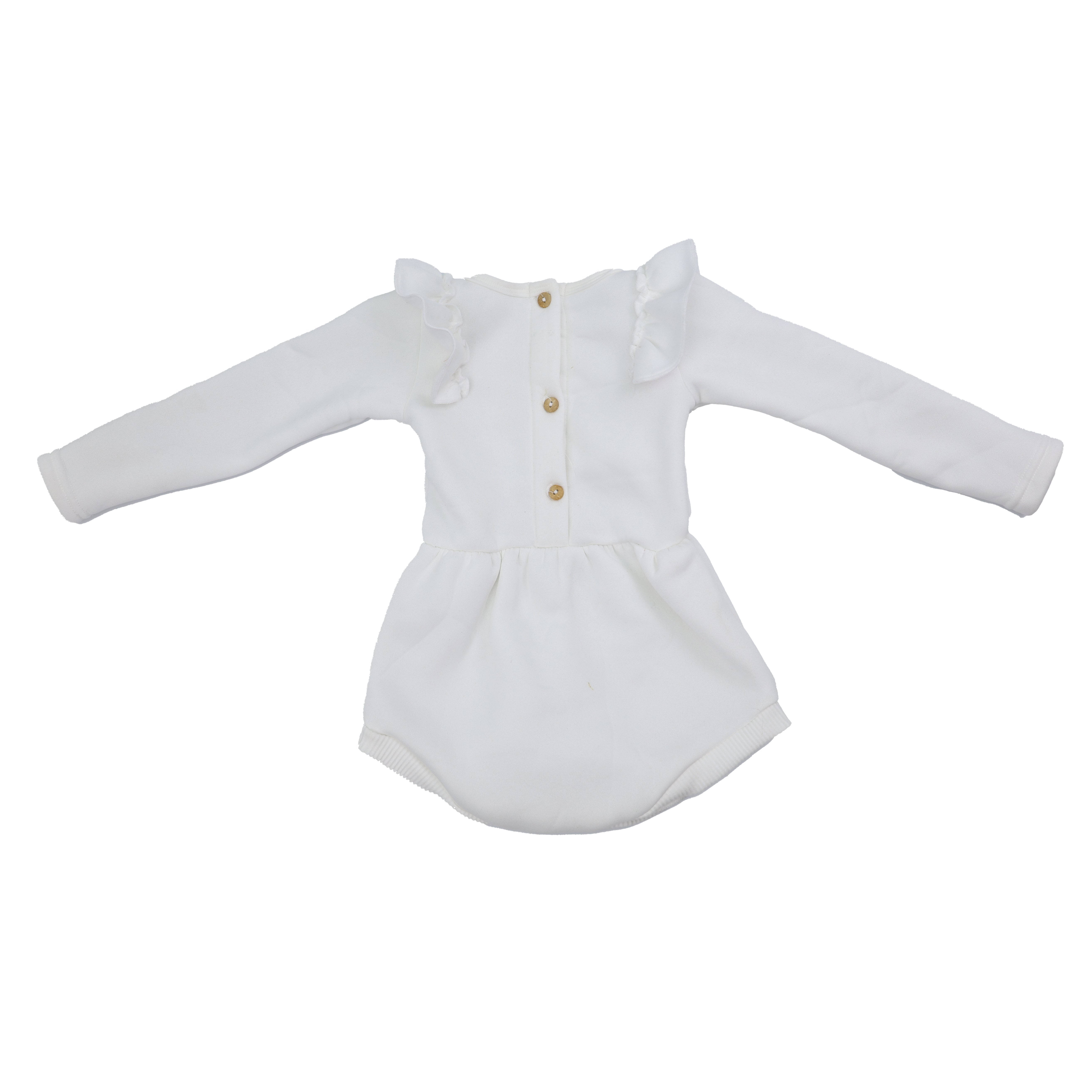 Qingli OEM Baby Winter Clothes Plain Baby Romper Onesie Long Sleeve Blank Baby Rompers With Ruffle