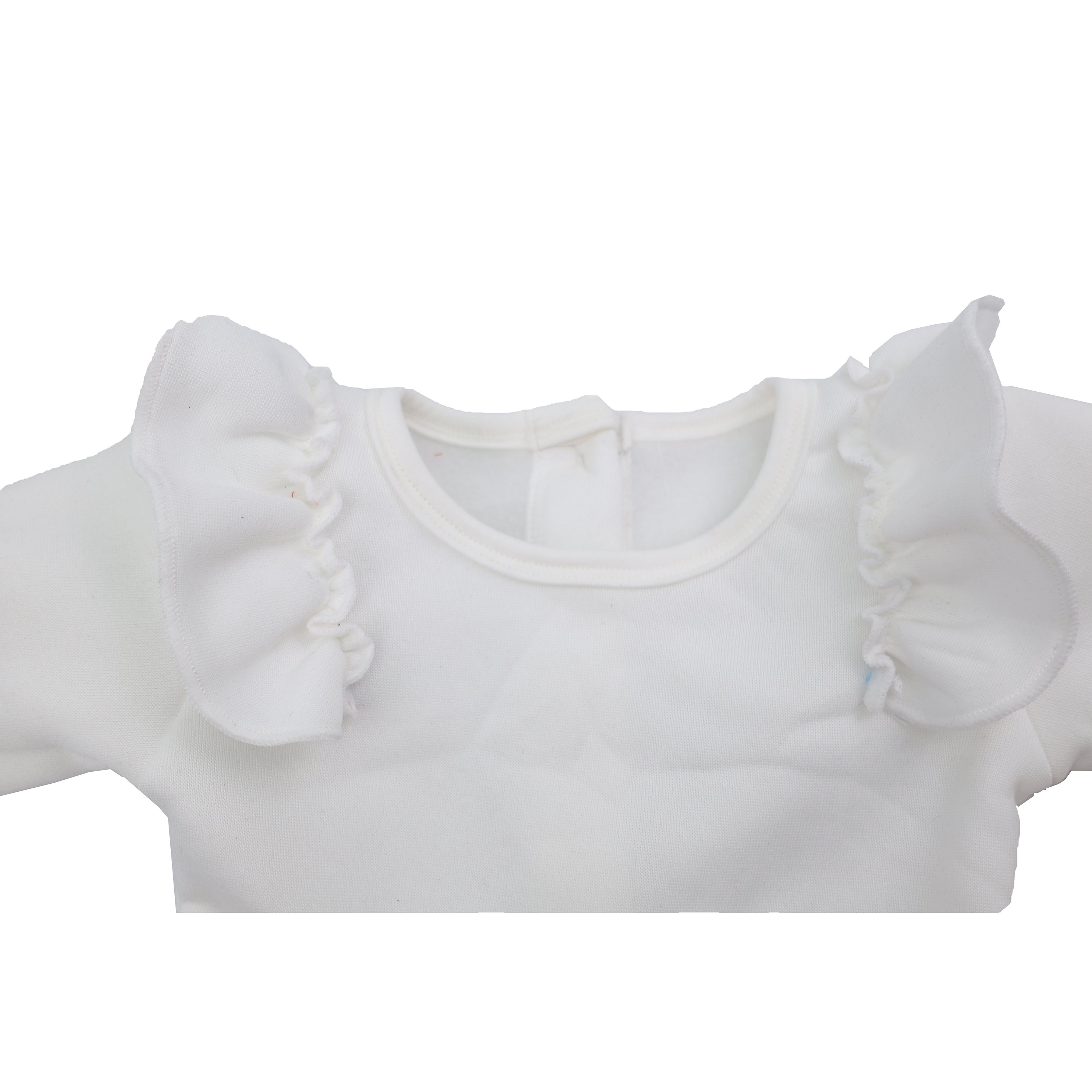 Qingli OEM Baby Winter Clothes Plain Baby Romper Onesie Long Sleeve Blank Baby Rompers With Ruffle