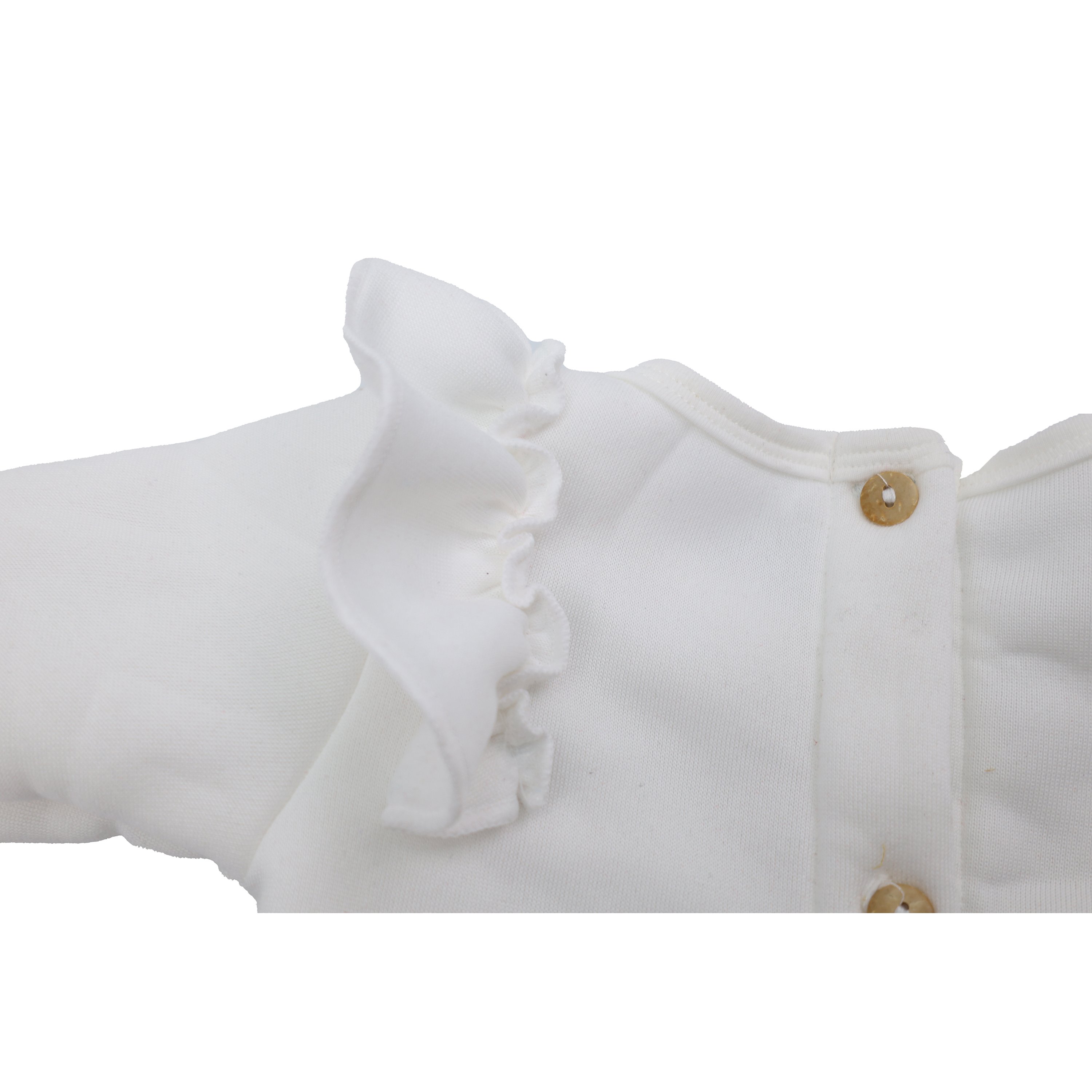 Qingli OEM Baby Winter Clothes Plain Baby Romper Onesie Long Sleeve Blank Baby Rompers With Ruffle
