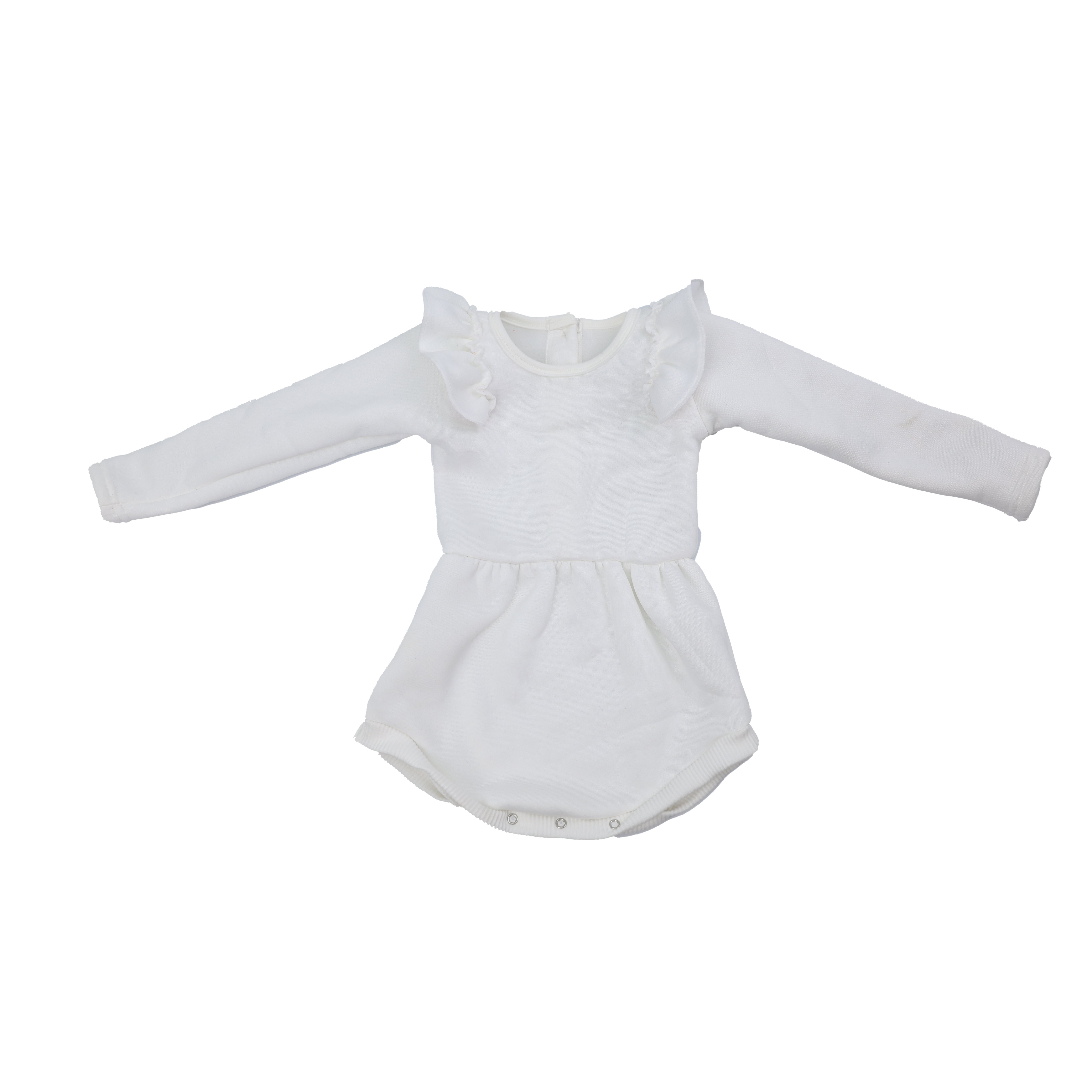 Qingli OEM Baby Winter Clothes Plain Baby Romper Onesie Long Sleeve Blank Baby Rompers With Ruffle