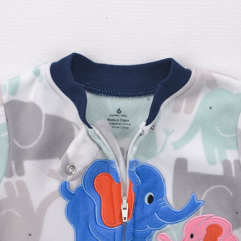New Winter Polar Fleece Long Sleeve 0-12months Baby Romper Jumpsuit Zipper Baby One-piece Pajama With Footed