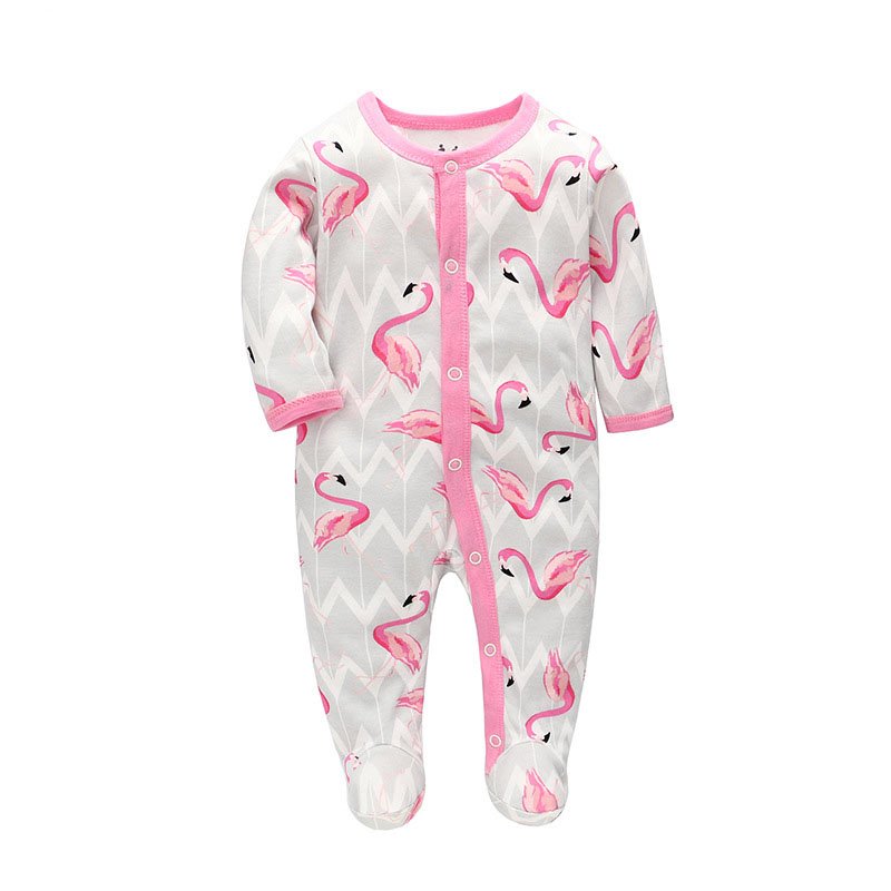 Wholesale Hot selling Custom Cartoon-Print Baby Bamboo Pajamas Long Sleeve Baby Winter Pajamas Long Style Baby Rompers