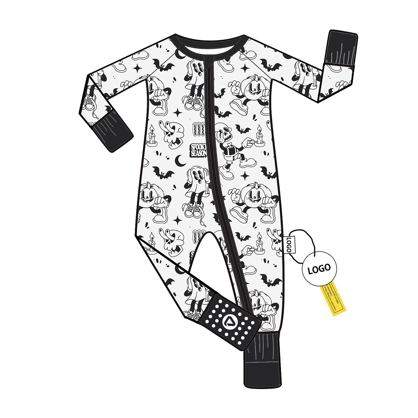 Custom Bamboo Baby Romper with Two Way Zipper Long Sleeve Pajamas Wholesale Low MOQ for Unisex Jumpsuit Bodysuit Sleeper