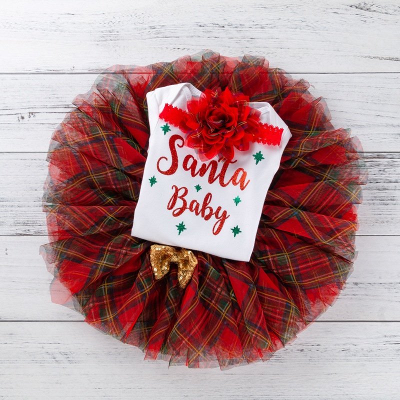 First Christmas NewBorn Baby Girl Clothes Sets Dress Autumn Outfit Clothing Long-Sleeve Jumpsuit Skirt Baby Rompers