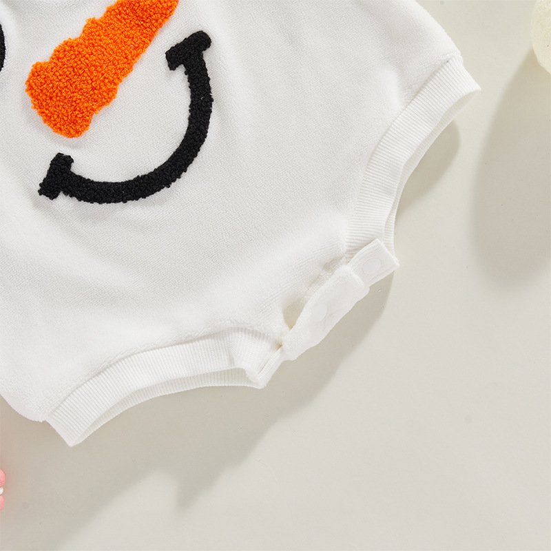 2025 Cute Christmas Baby Clothes Snowman Romper Bodysuit Snowman Long Sleeve Baby Girl Boy Christmas Sweater Bubble Romper