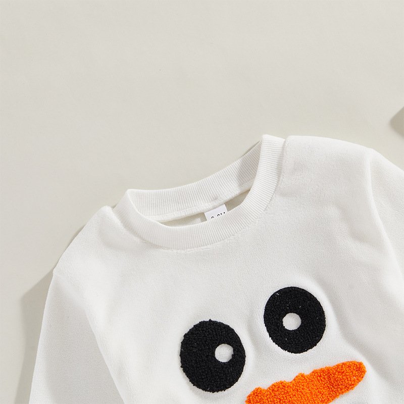 2025 Cute Christmas Baby Clothes Snowman Romper Bodysuit Snowman Long Sleeve Baby Girl Boy Christmas Sweater Bubble Romper