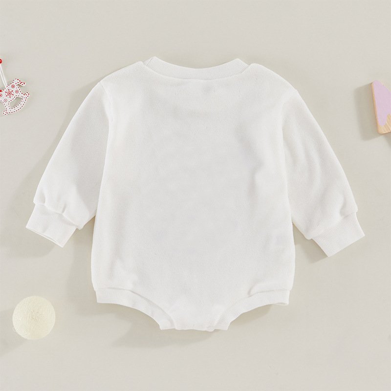 2025 Cute Christmas Baby Clothes Snowman Romper Bodysuit Snowman Long Sleeve Baby Girl Boy Christmas Sweater Bubble Romper