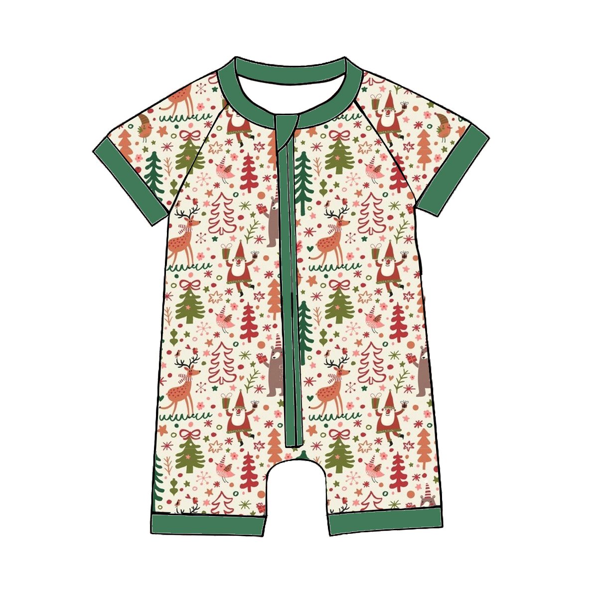 Bamboo Knitted One-Piece Infant Sleepers 2-Way Zipper Christmas Romper Baby Boys Girls Toddler Size (12 Months) Autumn Instyle