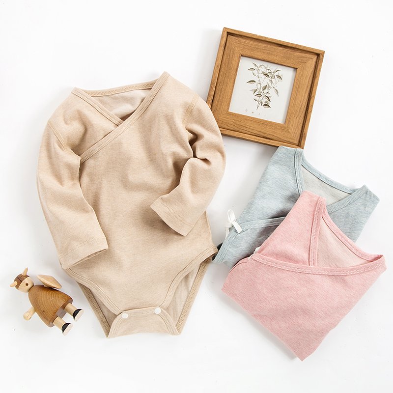 long sleeve plant dying 100% organic cotton kimono baby romper for newborn baby