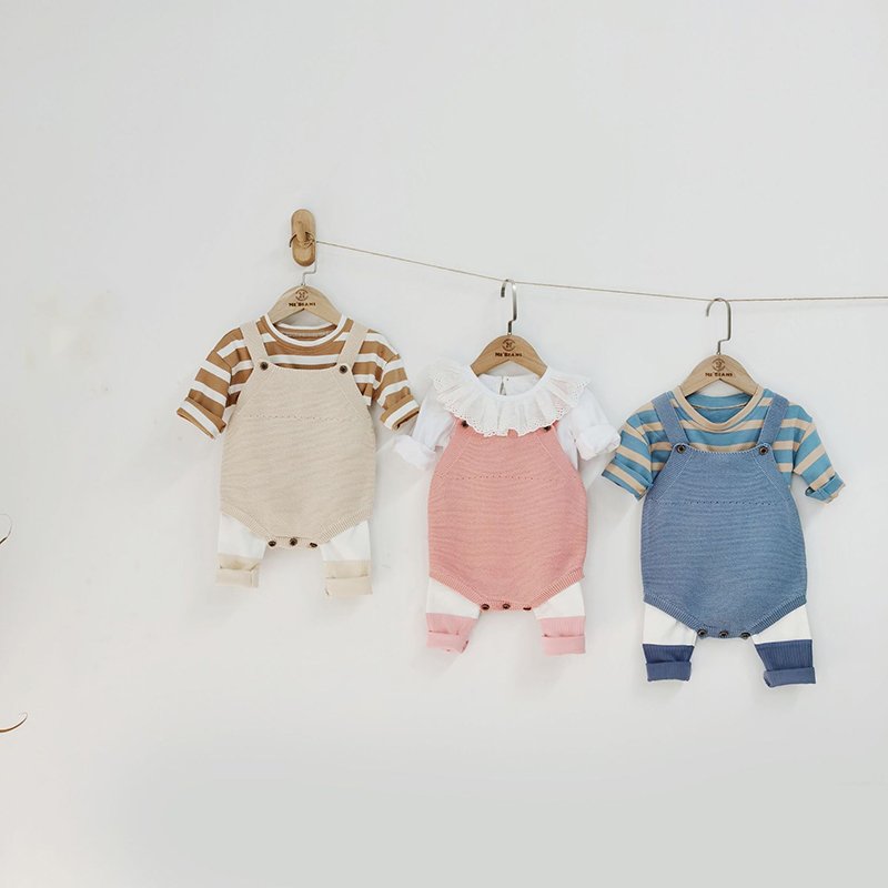 Small MOQ unisex baby rompers solid color organic cotton knitted babi rompers