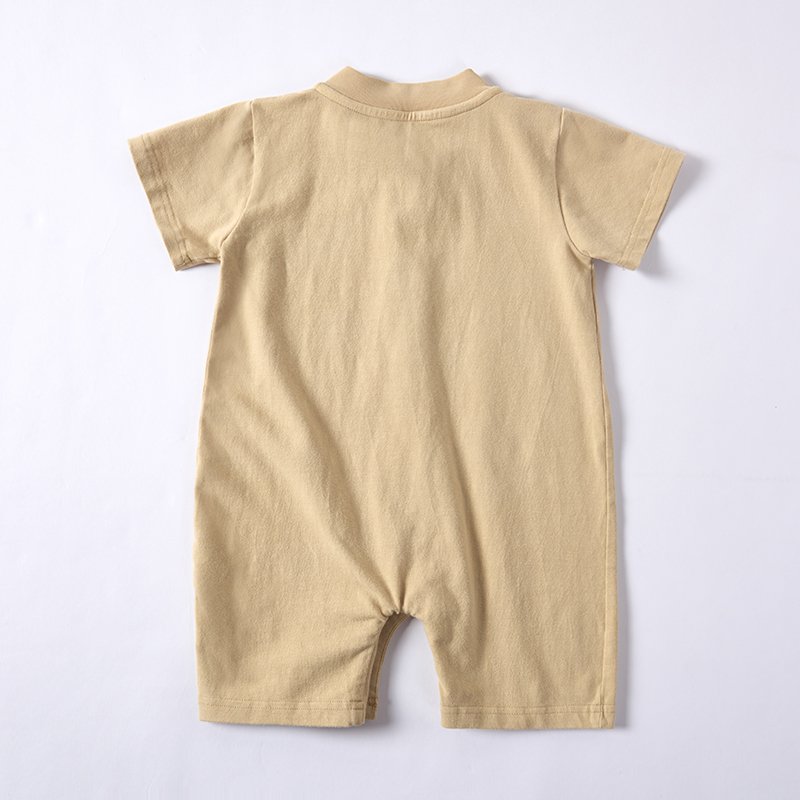 Baby Clothes Wholesale Plant Dye Natural Dye Baby Clothes Jumpsuit Solid Short Sleeve Outfits Baby Romper