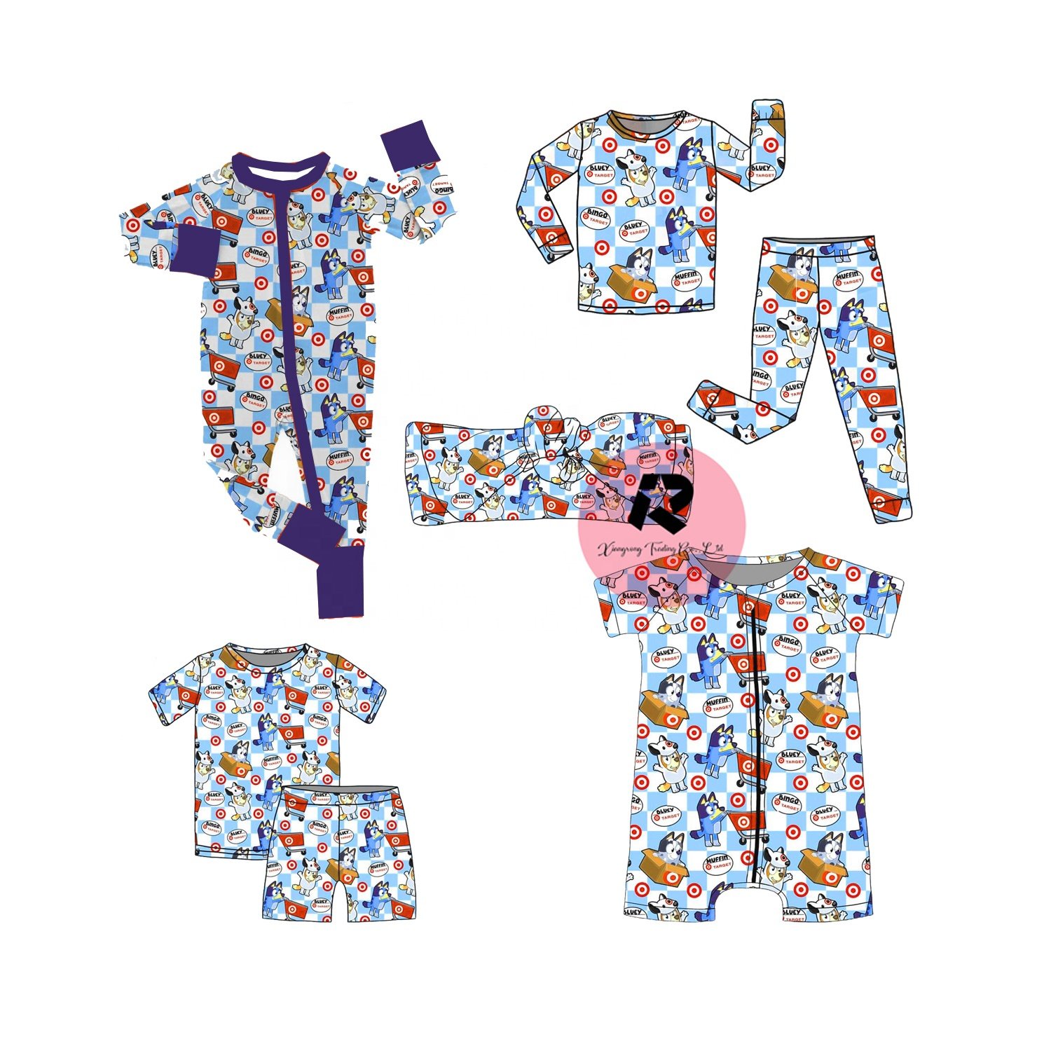 Private Customized Boho Blue Newborn Clothes Comfortable Bamboo viscose Zipper baby romper pajamas