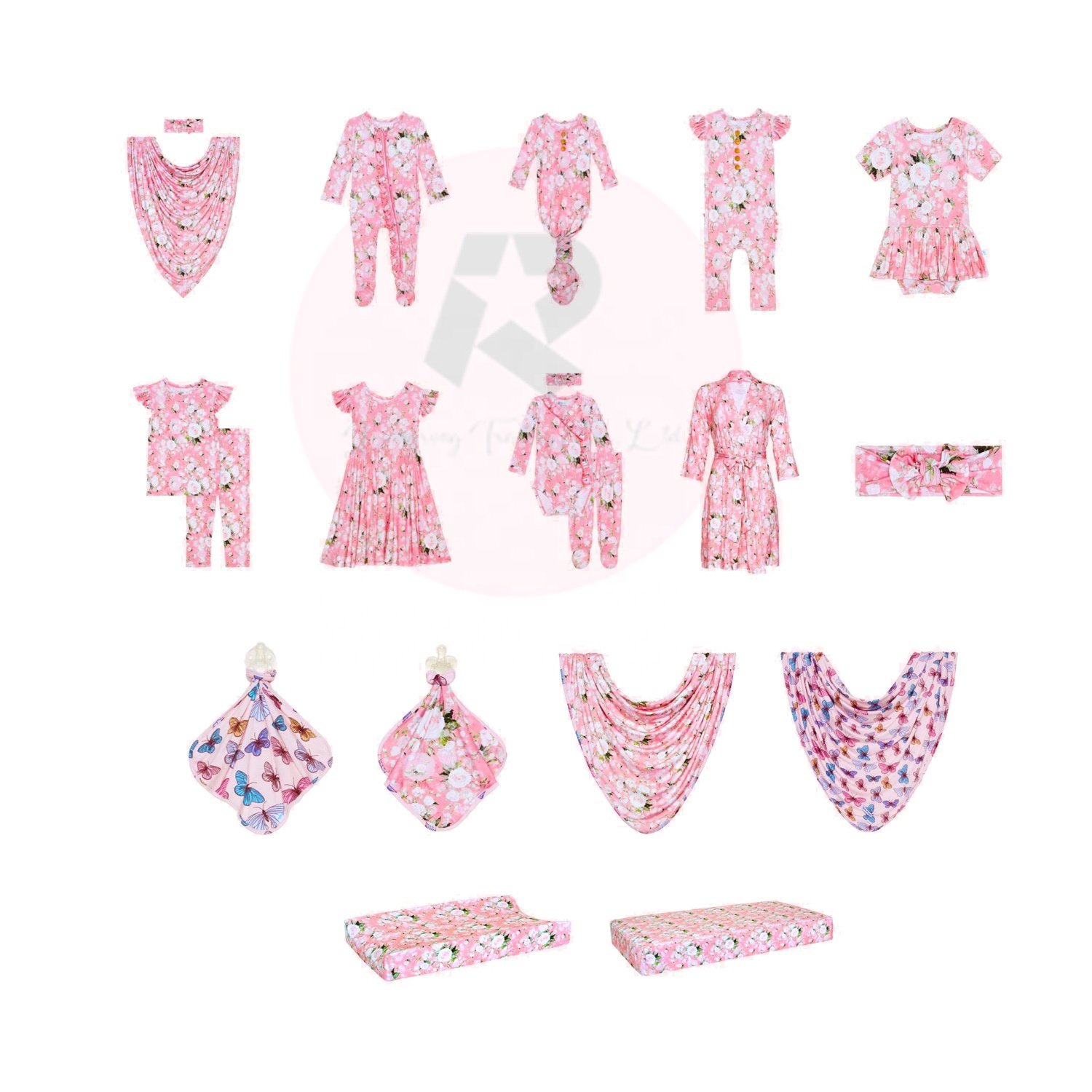Private Customized Boho Blue Newborn Clothes Comfortable Bamboo viscose Zipper baby romper pajamas