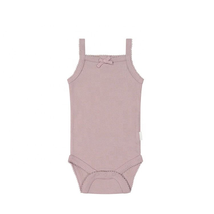 Custom summer button plain unisex knitted jumpsuit comfortable&soft baby modal singlet bodysuit