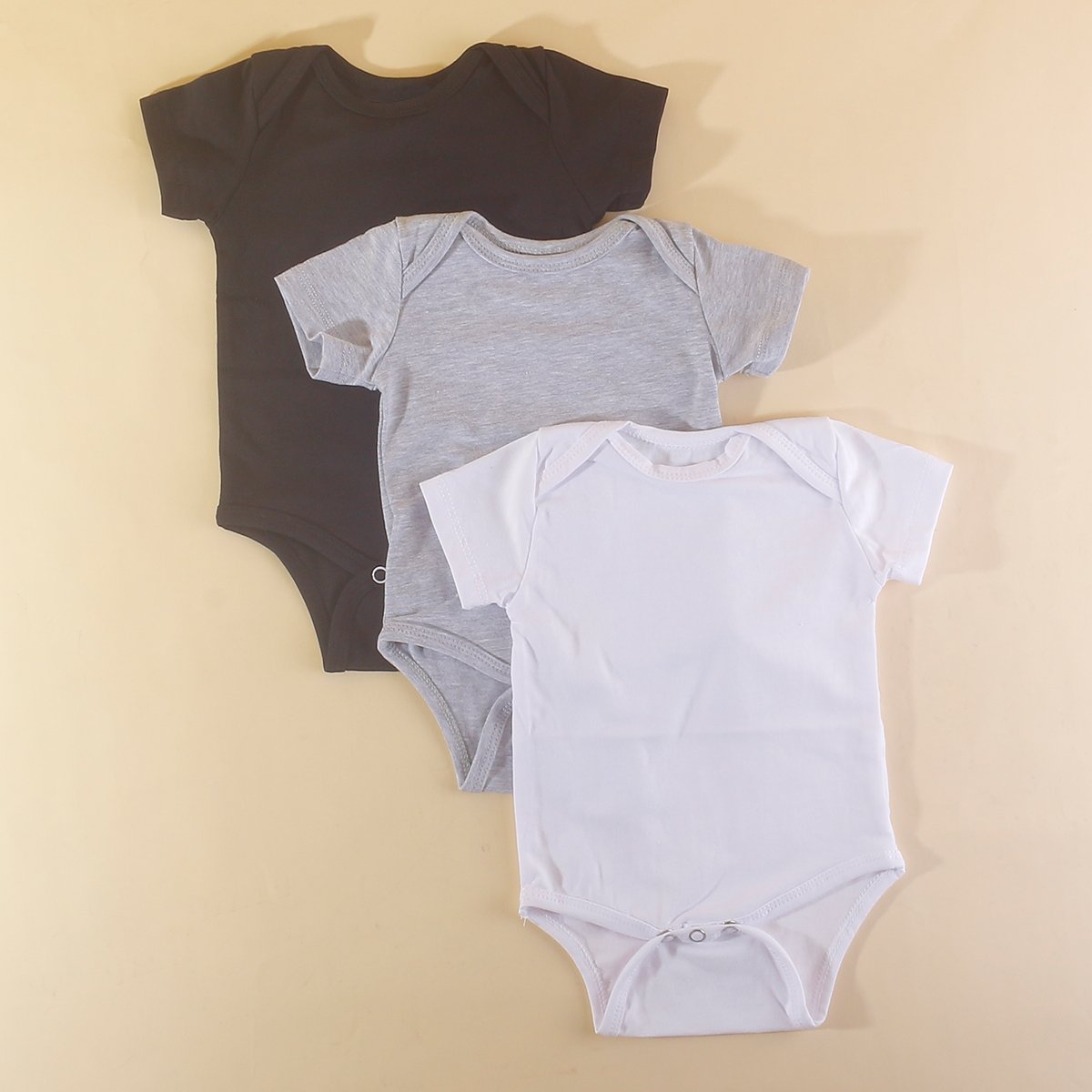 2024 Custom Logo Unisex Baby Girls Boys Clothes Plain Onesie Short Sleeve Infant Bodysuit Cotton Solid White Blank Baby Romper