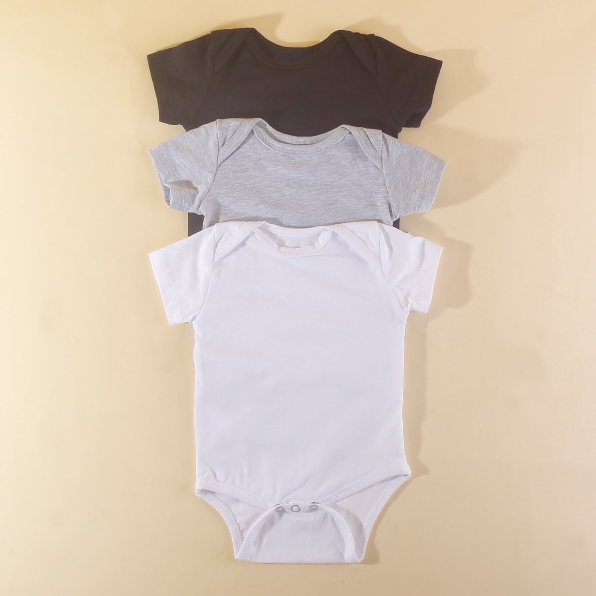 2024 Custom Logo Unisex Baby Girls Boys Clothes Plain Onesie Short Sleeve Infant Bodysuit Cotton Solid White Blank Baby Romper
