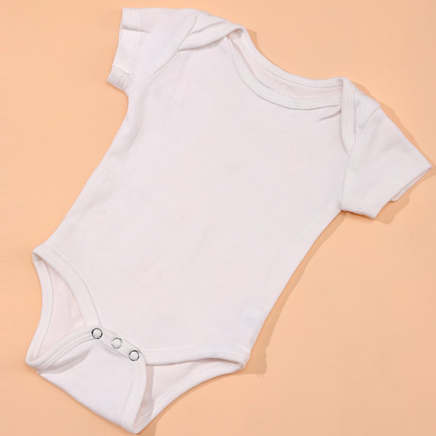 2024 Custom Logo Unisex Baby Girls Boys Clothes Plain Onesie Short Sleeve Infant Bodysuit Cotton Solid White Blank Baby Romper