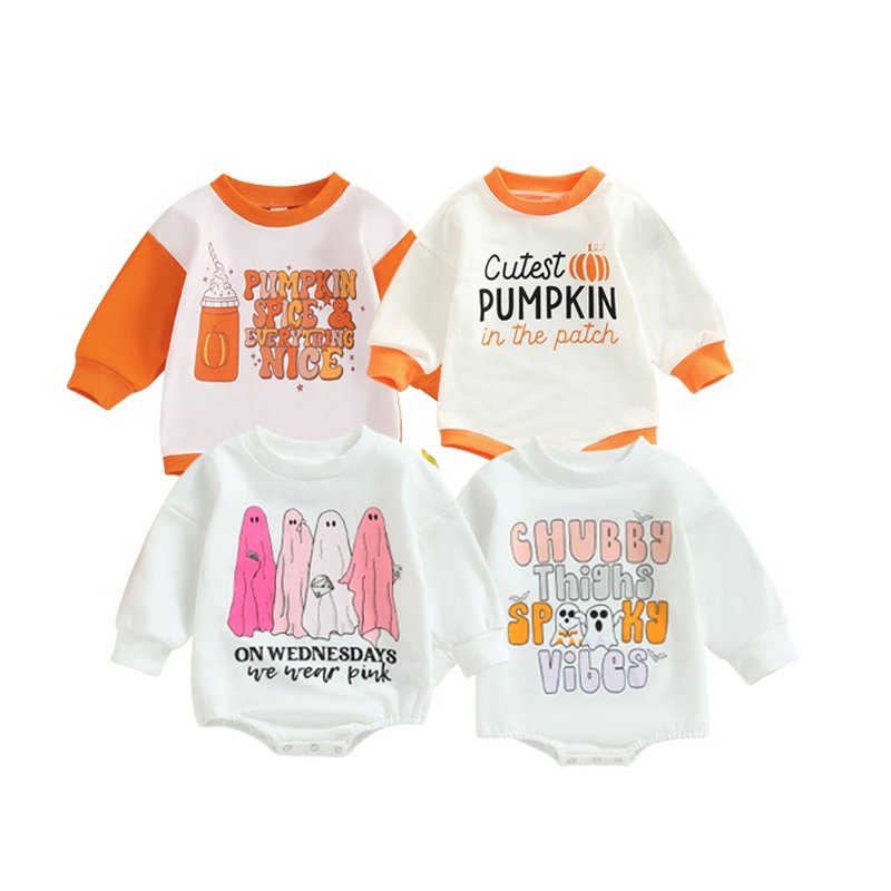 Wholesale Solid Winter Baby Clothes Long Sleeve Jumpsuit Newborn Thickened Baby Romper