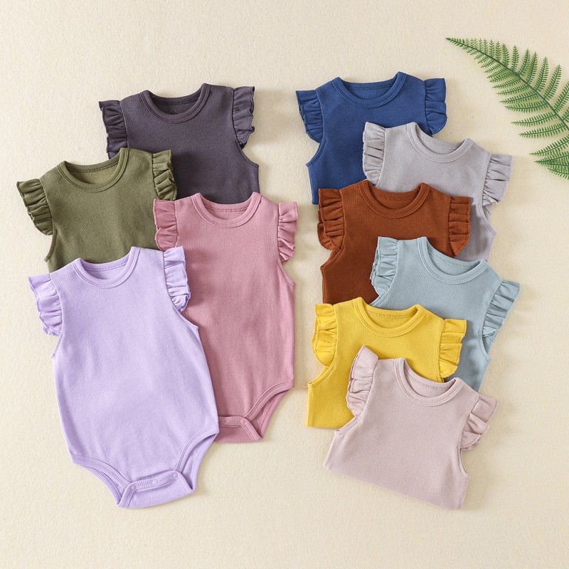 Wholesale Solid Winter Baby Clothes Long Sleeve Jumpsuit Newborn Thickened Baby Romper