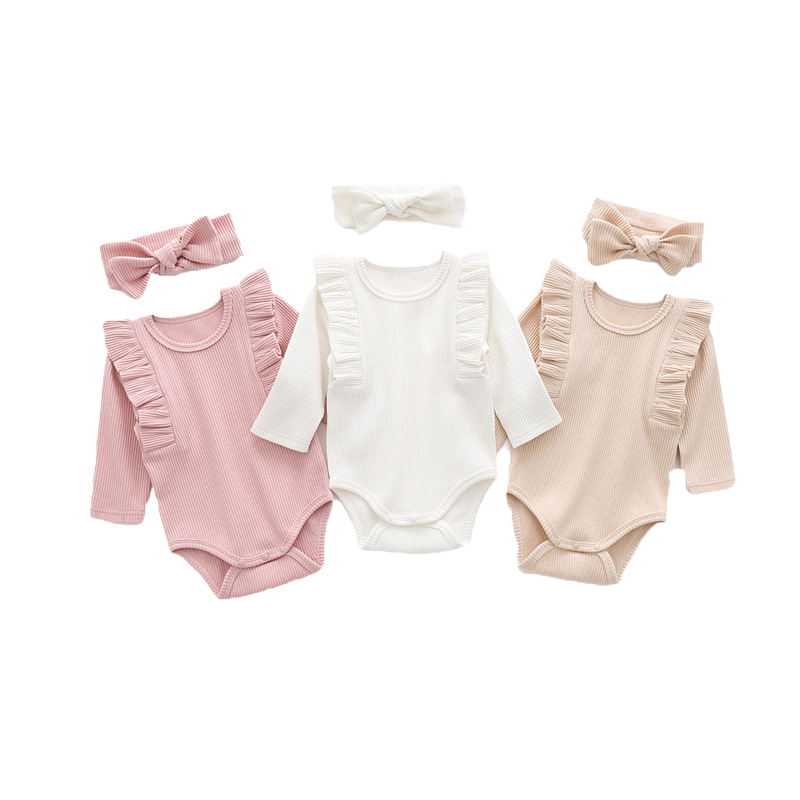 Wholesale Solid Winter Baby Clothes Long Sleeve Jumpsuit Newborn Thickened Baby Romper