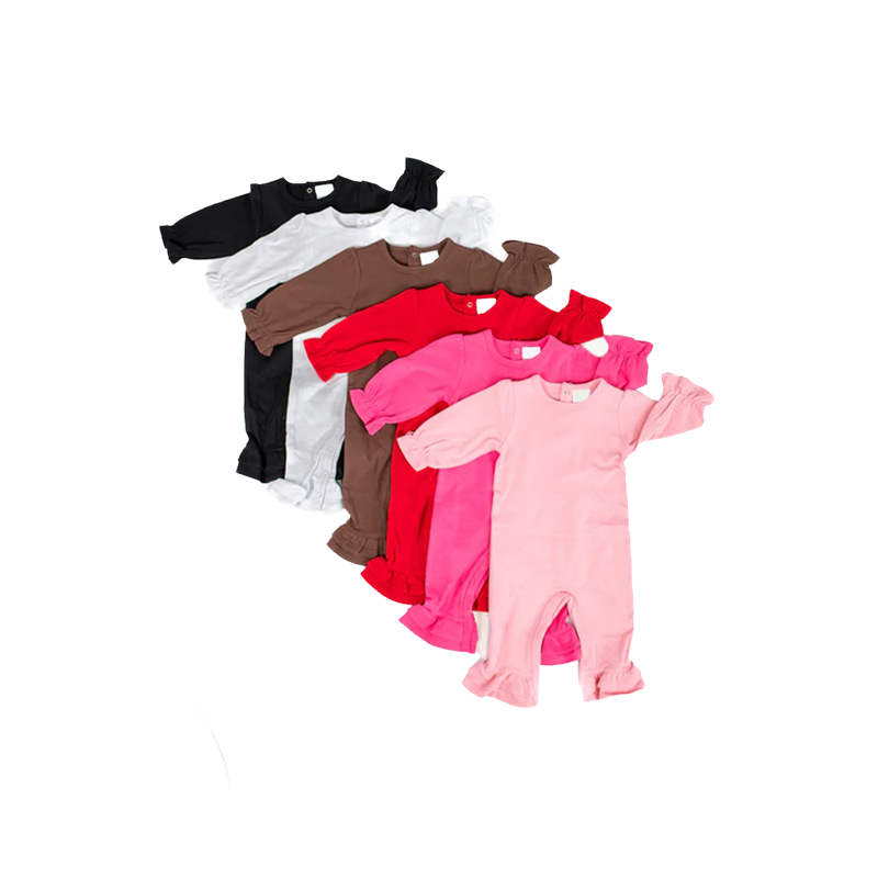 Wholesale Solid Winter Baby Clothes Long Sleeve Jumpsuit Newborn Thickened Baby Romper