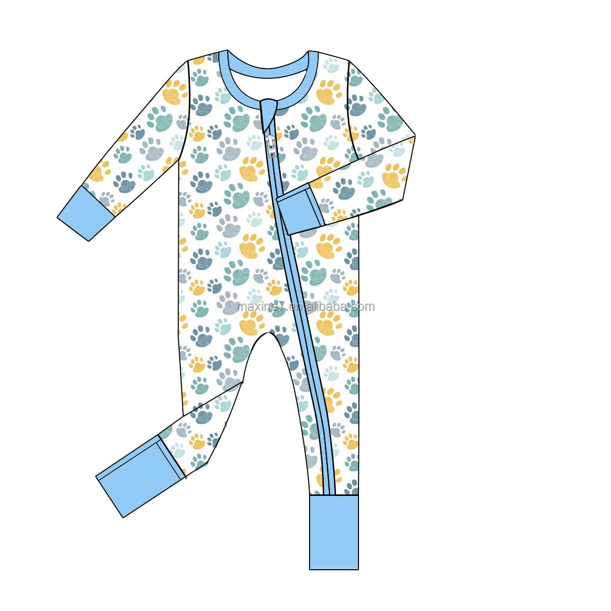 Kids Girl Bamboo Fiber Clothing Newborn Sleepwear Romper Jumpsuits Toddler Ruffle Zipper Bamboo Pajamas
