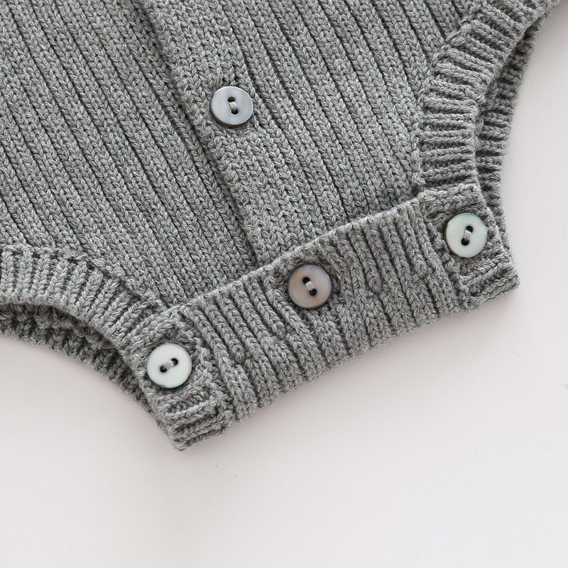 custom design boutique knitted baby romper sweater 100% cotton boy clothing 6471