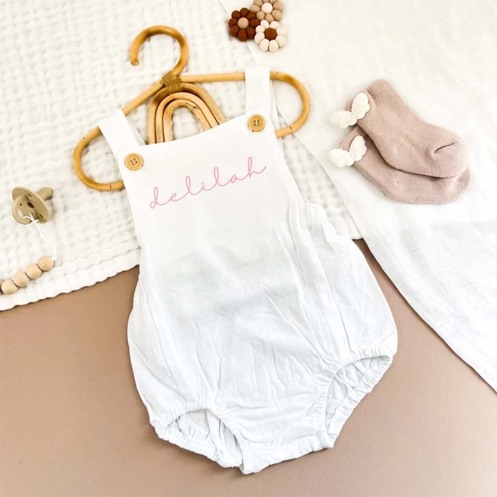 Wholesale Summer Children's Clothing Embroidery With Blank Cotton Baby Rompers Jumpsuit