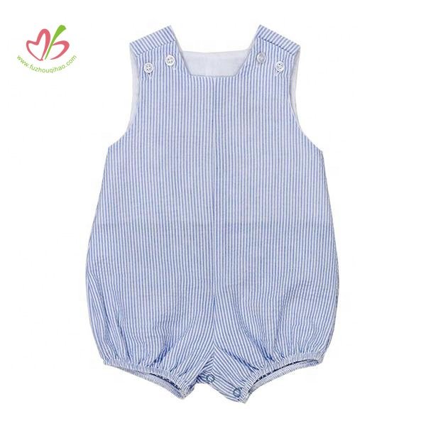 bulk sale gingham newborn baby clothes summer baby romper with snap crotch