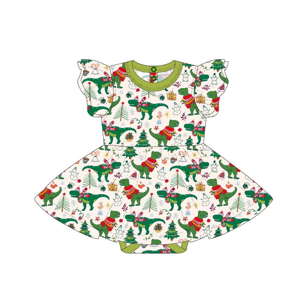 Wholesale high quality bamboo fabric kids dress custom ruffles baby clothes