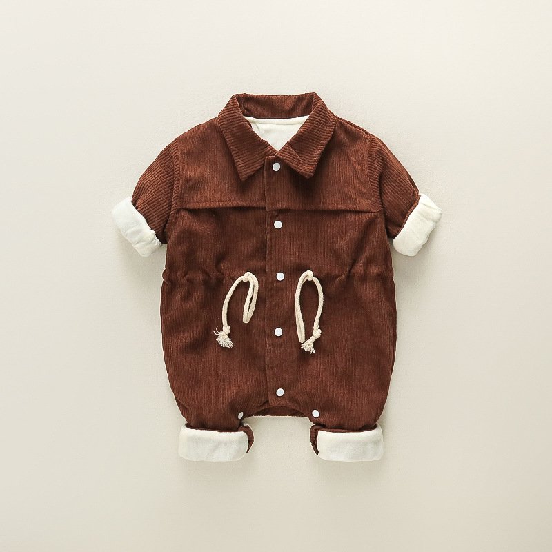 2024 Chic Baby Denim Romper Smart Announcement Onesie Sport Footie Red Check Boy Polo Romper ODM Supply Made Cotton Bamboo Rib