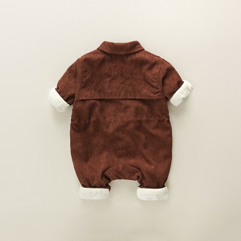 2024 Chic Baby Denim Romper Smart Announcement Onesie Sport Footie Red Check Boy Polo Romper ODM Supply Made Cotton Bamboo Rib