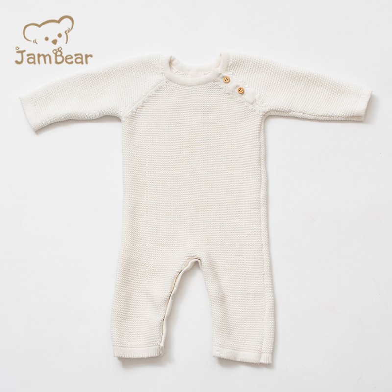 Organic Cotton Classic Knit Baby Romper baby sweater onesie baby knitwear Rib knit infant pajama onesie toddler girl clothes