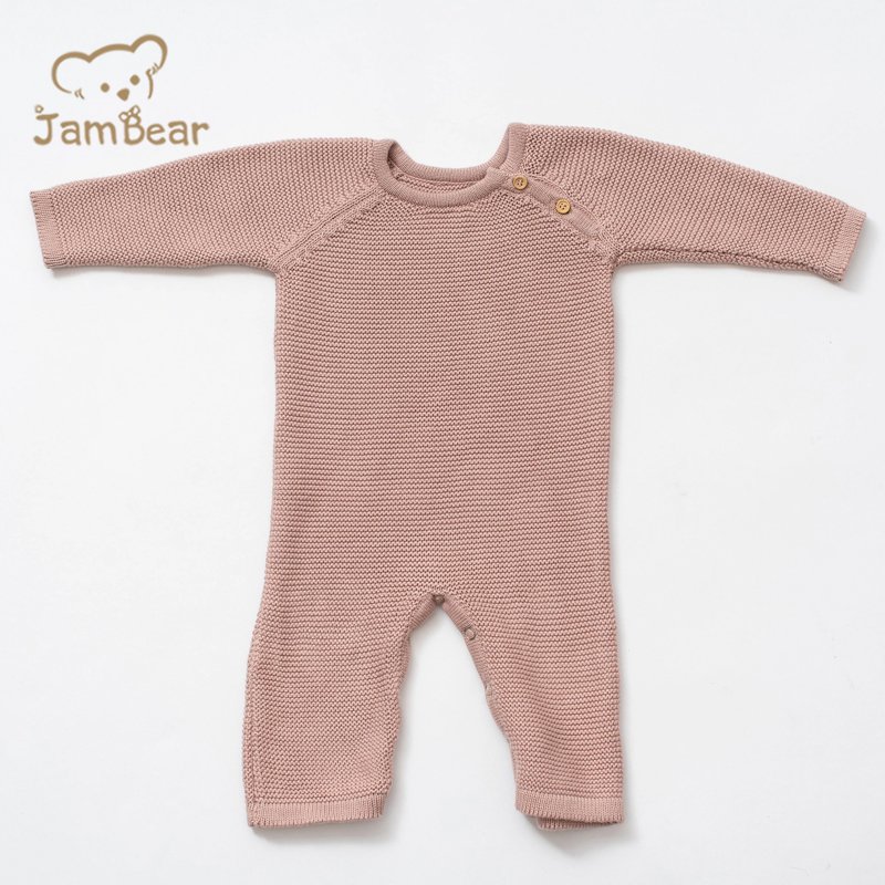 Organic Cotton Classic Knit Baby Romper baby sweater onesie baby knitwear Rib knit infant pajama onesie toddler girl clothes