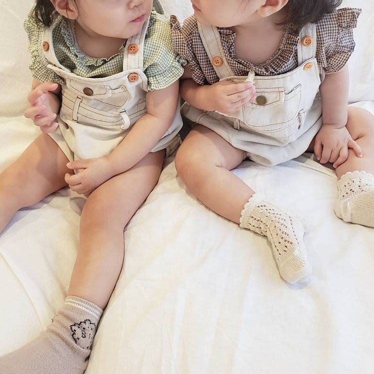 Custom spring and summer sleeveless cute denim overalls for infant jumpsuit baby romper
