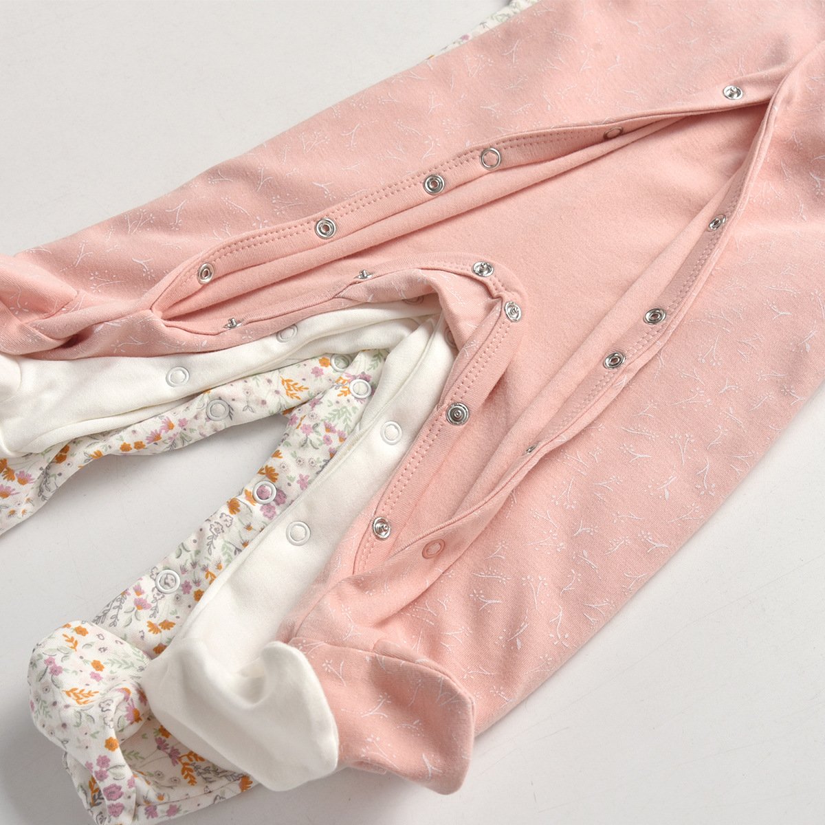 3 Piece Packing High Quality infant footed romper 100% Organic Cotton baby romper Newborn Baby Overall sleepsuit