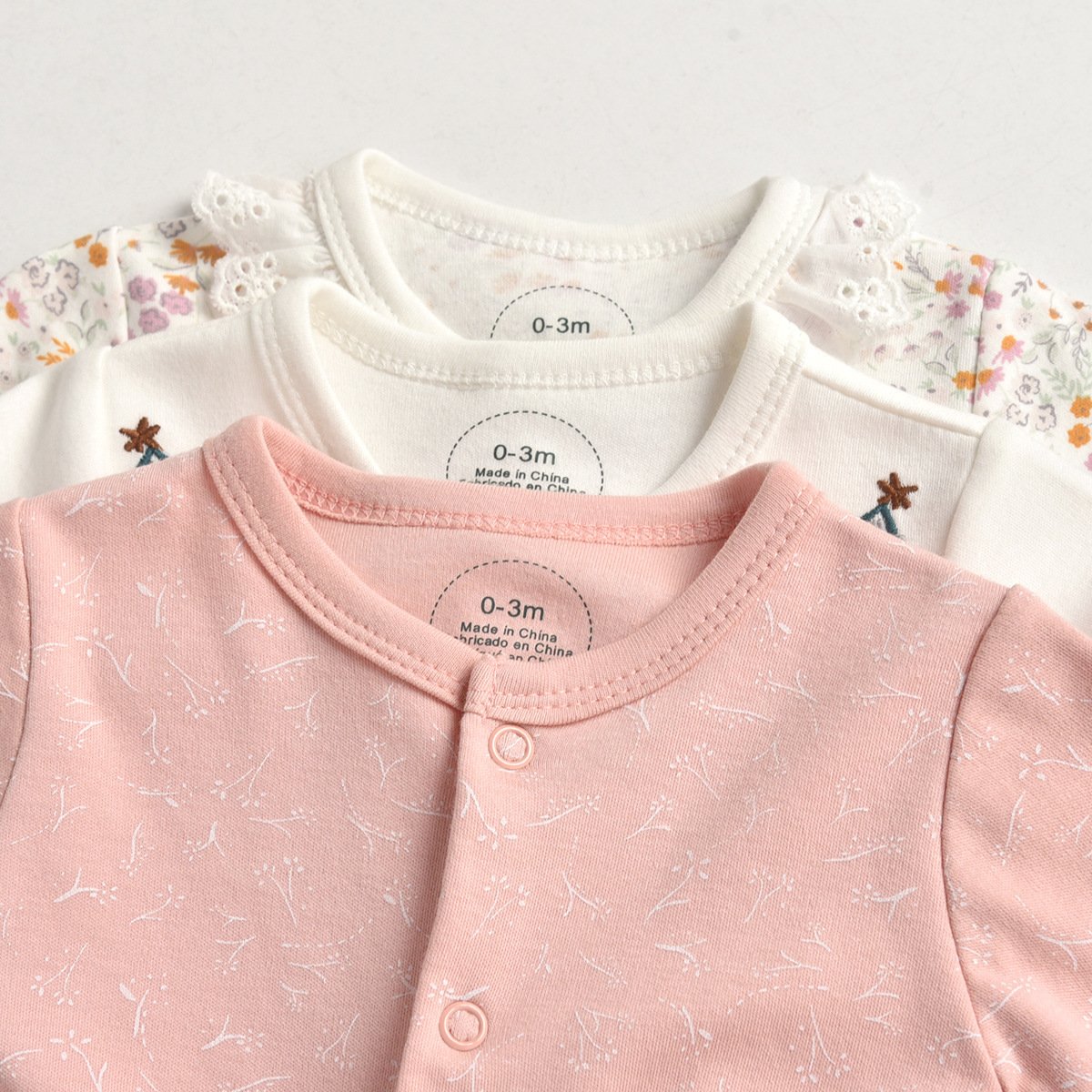 3 Piece Packing High Quality infant footed romper 100% Organic Cotton baby romper Newborn Baby Overall sleepsuit