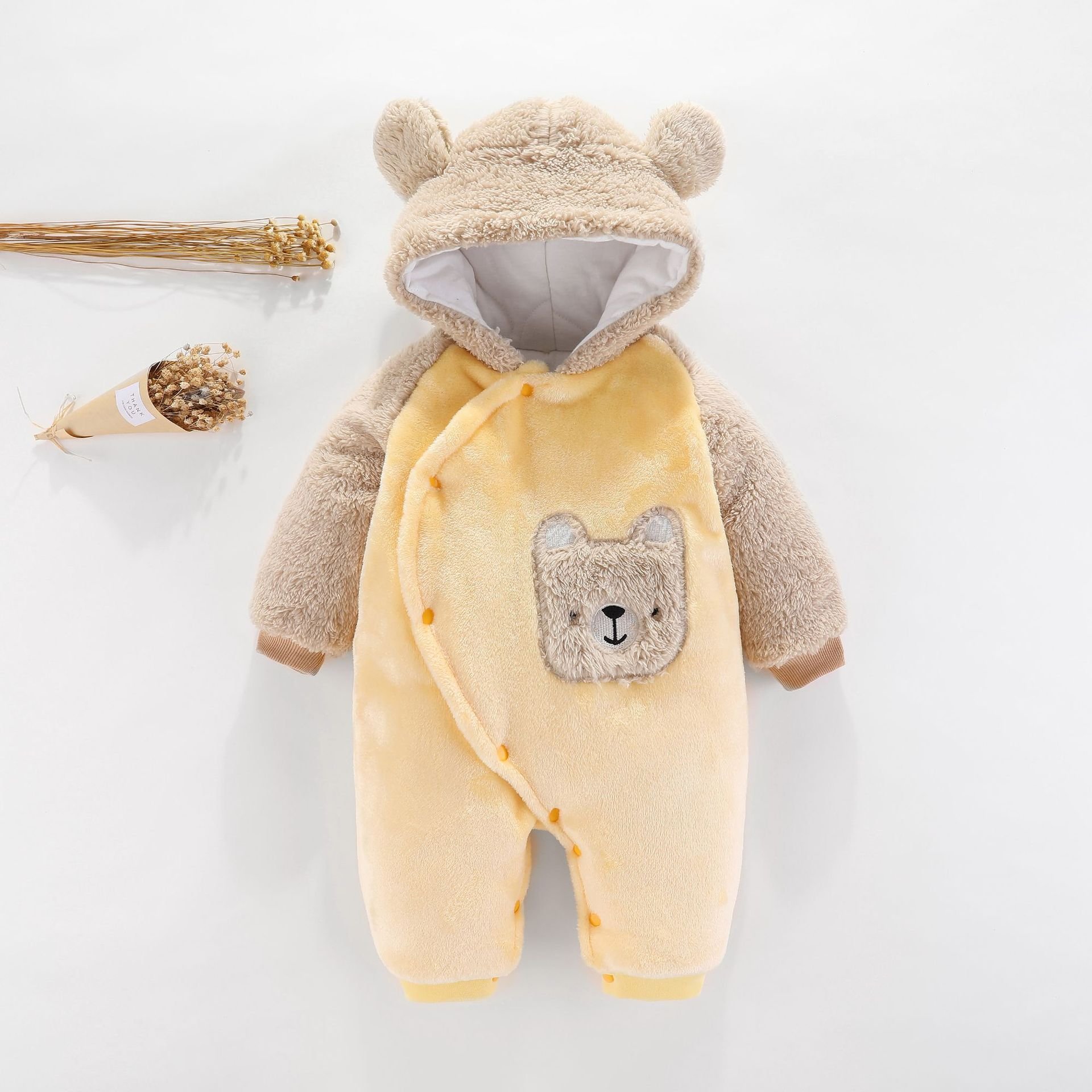 OEM/ODM Factory Winter Plush Animal Insulation Cotton-padded jacket Babys Infants Toddlers Clothing Clothes Winter Baby Romper