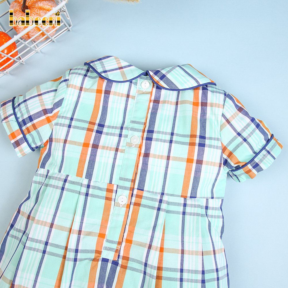 Pumpkin trucks smocked boy long bubble ODM OEM kids clothing boys Boys clothing sets made in vietnam - BB2596