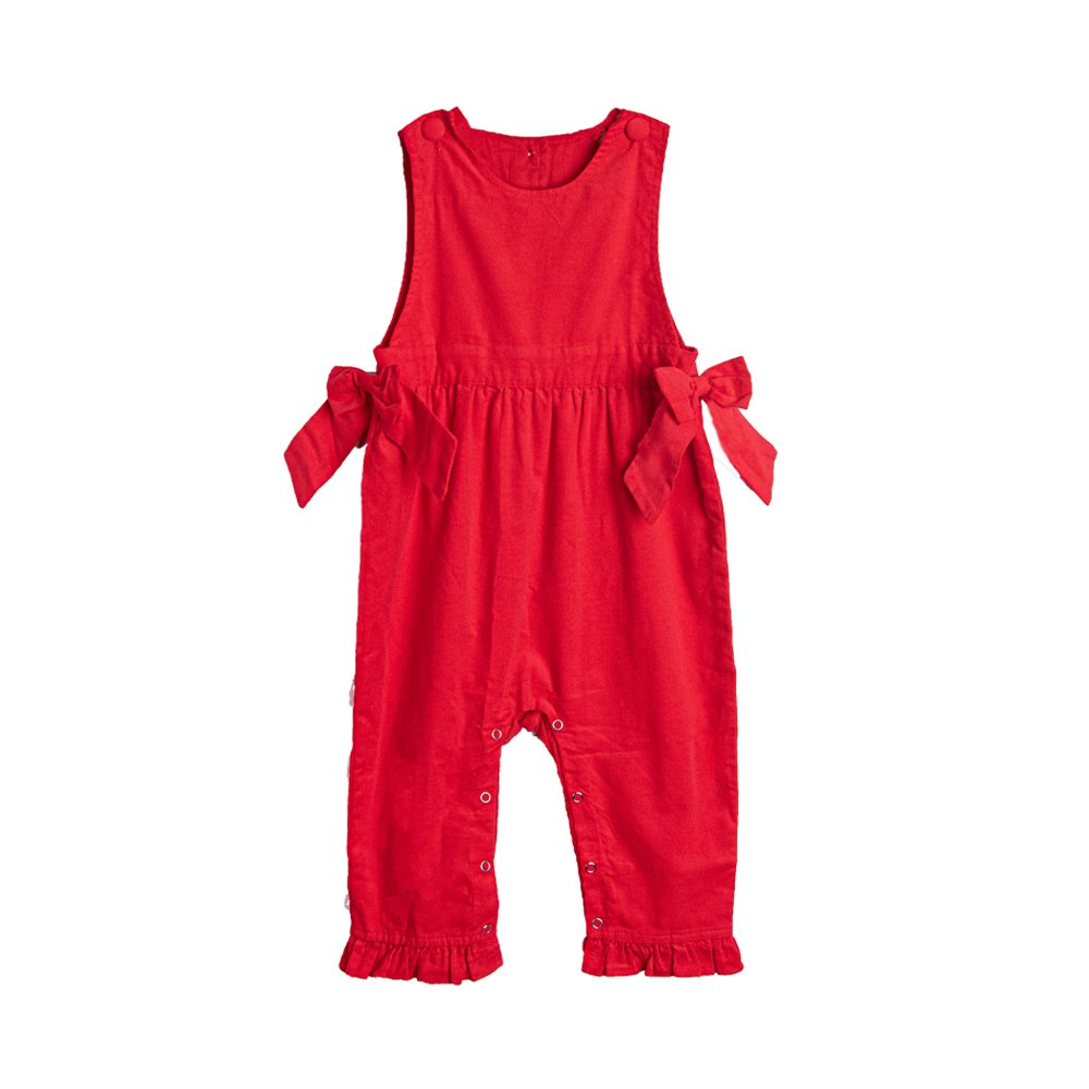 New arrival red corduroy cotton toddler baby boys rompers winter sibling matching Christmas infant babies boy clothes longall