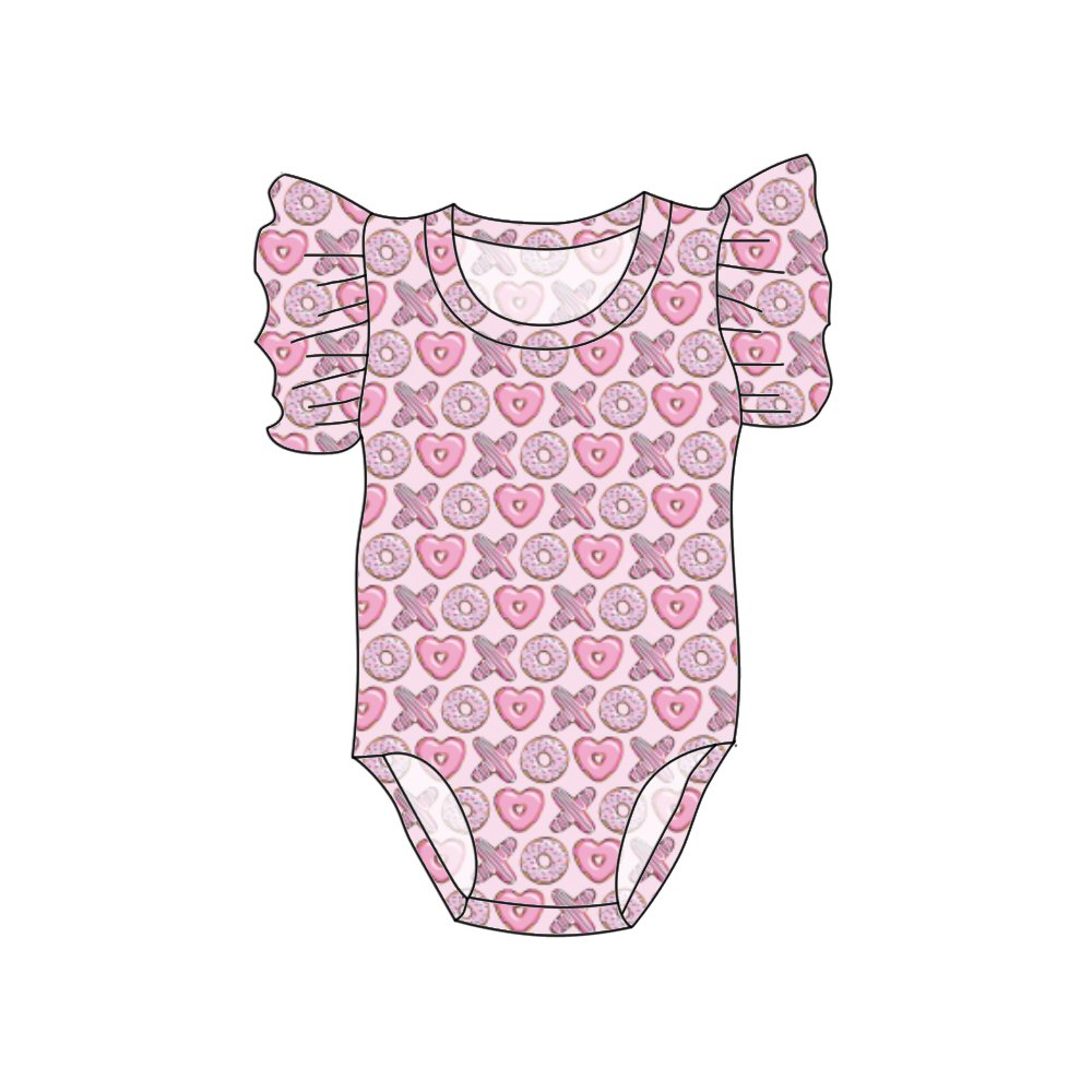 Qingli ODM OEM Lovely Baby Toddler Flutter Short Sleeve Oversized Romper
