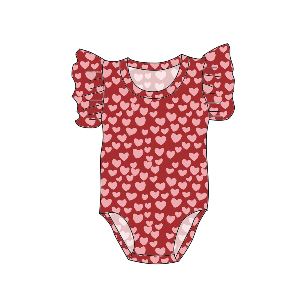 Qingli ODM OEM Lovely Baby Toddler Flutter Short Sleeve Oversized Romper