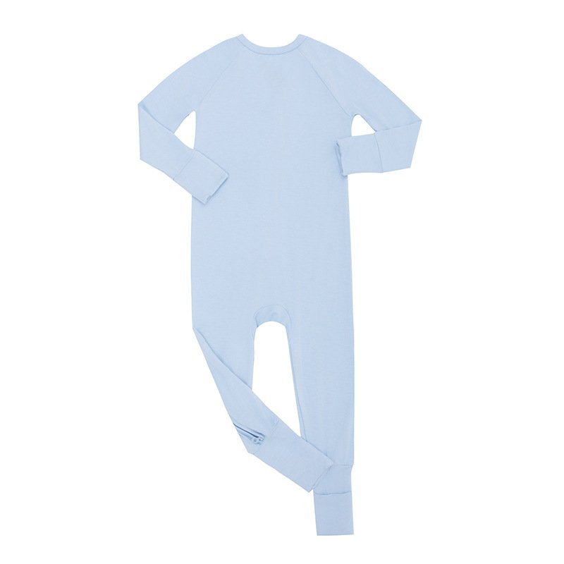 Wholesale New Born Baby Boys Girls Clothes Solid Infant Jumpsuit 0-24M Zipper Long Sleeve Bamboo Baby Romper