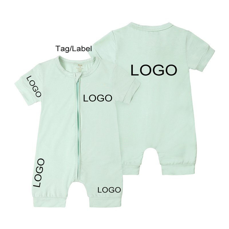custom bamboo baby romper zipper infant clothes pajamas bamboo new born baby romper sleeper kids clothing wholesale