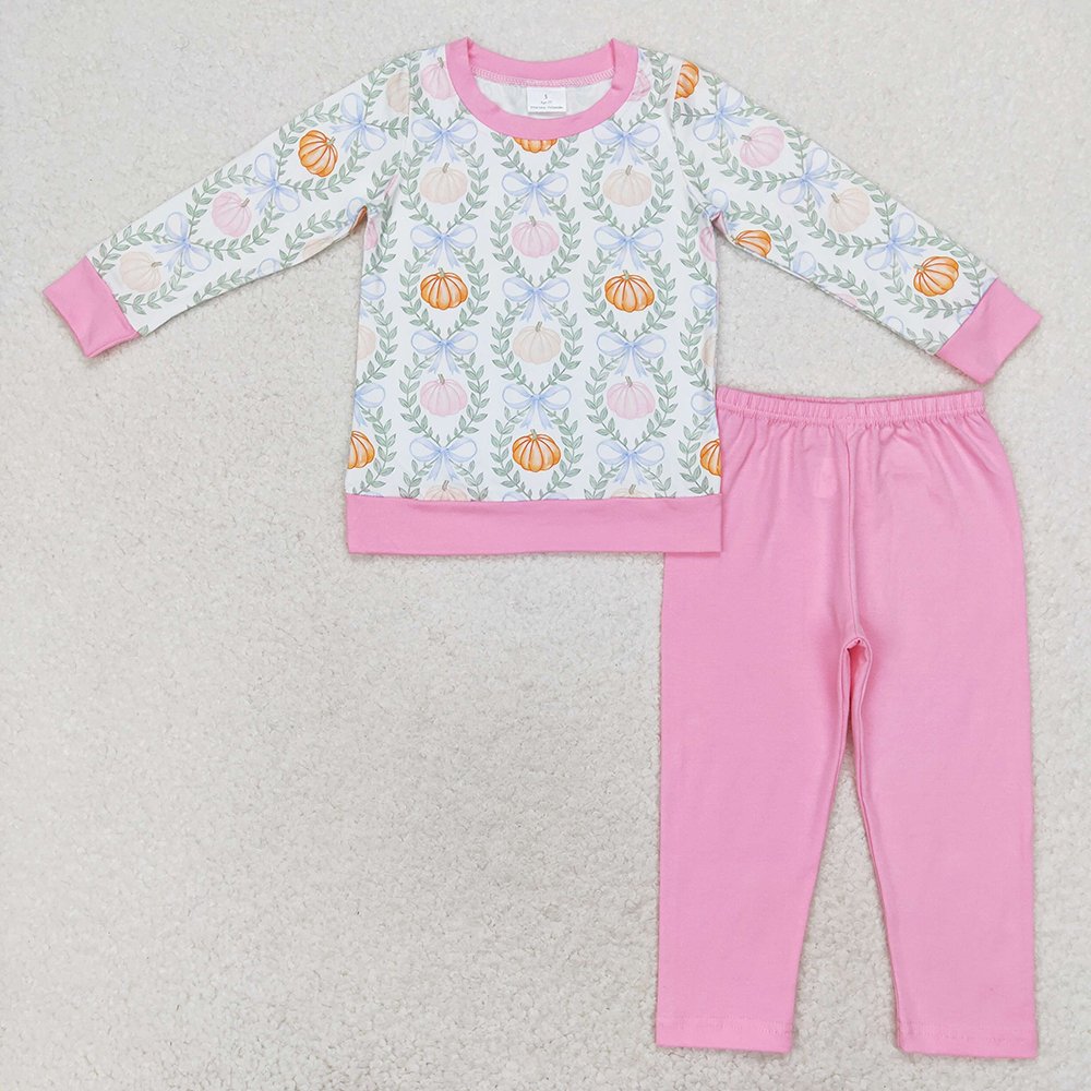 RTS Baby Toddler Newborn Infants Boys Fall Pumpkin Embroidery Short Sleeve Round Neck Milk Silk Children Boutique Rompers