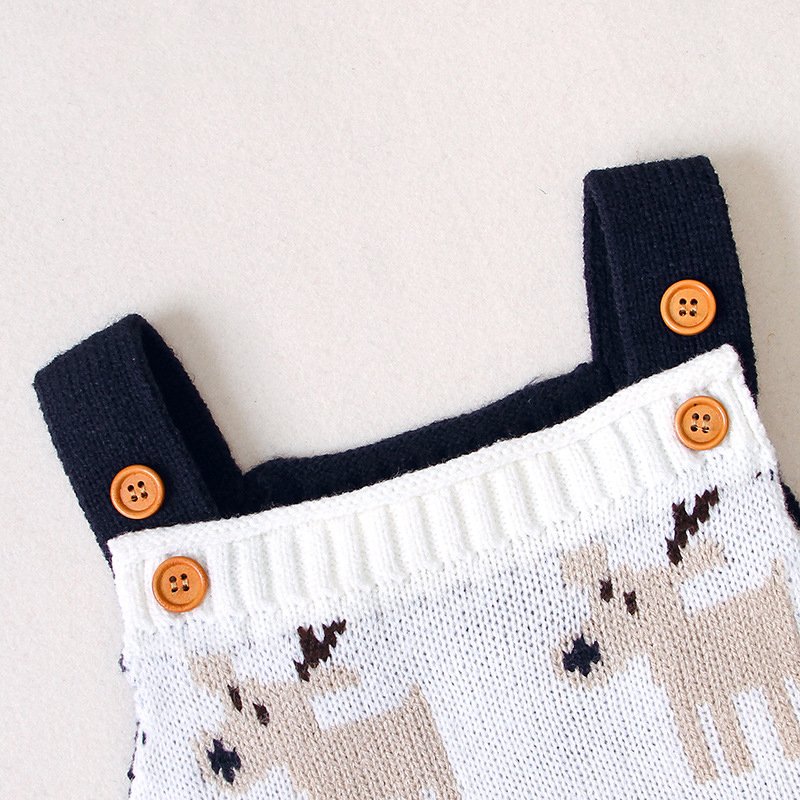 Baby Christmas Cartoon Jumpsuit Baby Overall Clothes Girl Boy Infant Sweater Baby Knitted Romper